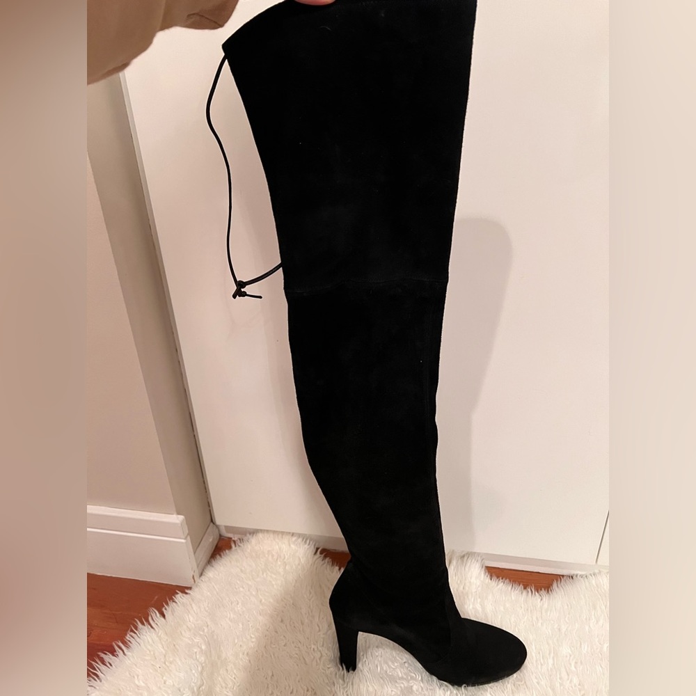 Stuart Weitzman black suede highland over the knee boot